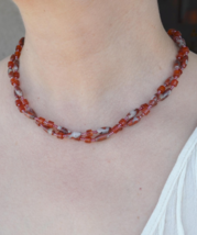 Ethnic Necklace, Jasper Necklace, Red Jasper Necklace, Red Gemstone (472) - £14.13 GBP