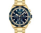 Hugo Boss Watch HB1513973 Montre Homme Energy Gold Blue Chrono NOUVELLE... - $124.26