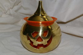 Vintage Partylite Brass Jack O Lantern Votive Holder - £15.98 GBP