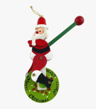 Kurt Adler Santa Unicycle Christmas Ornament Wooden Handmade Hand Painted - £15.13 GBP