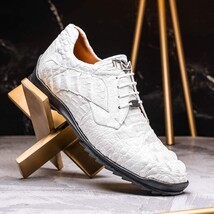 Kratos Genuine caiman Crocodile Fashion Sneaker White image 8