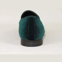 Mens Santino Luciano Shoes Soft Velvet Slip on Loafer Formal C351 Emerald Green image 5