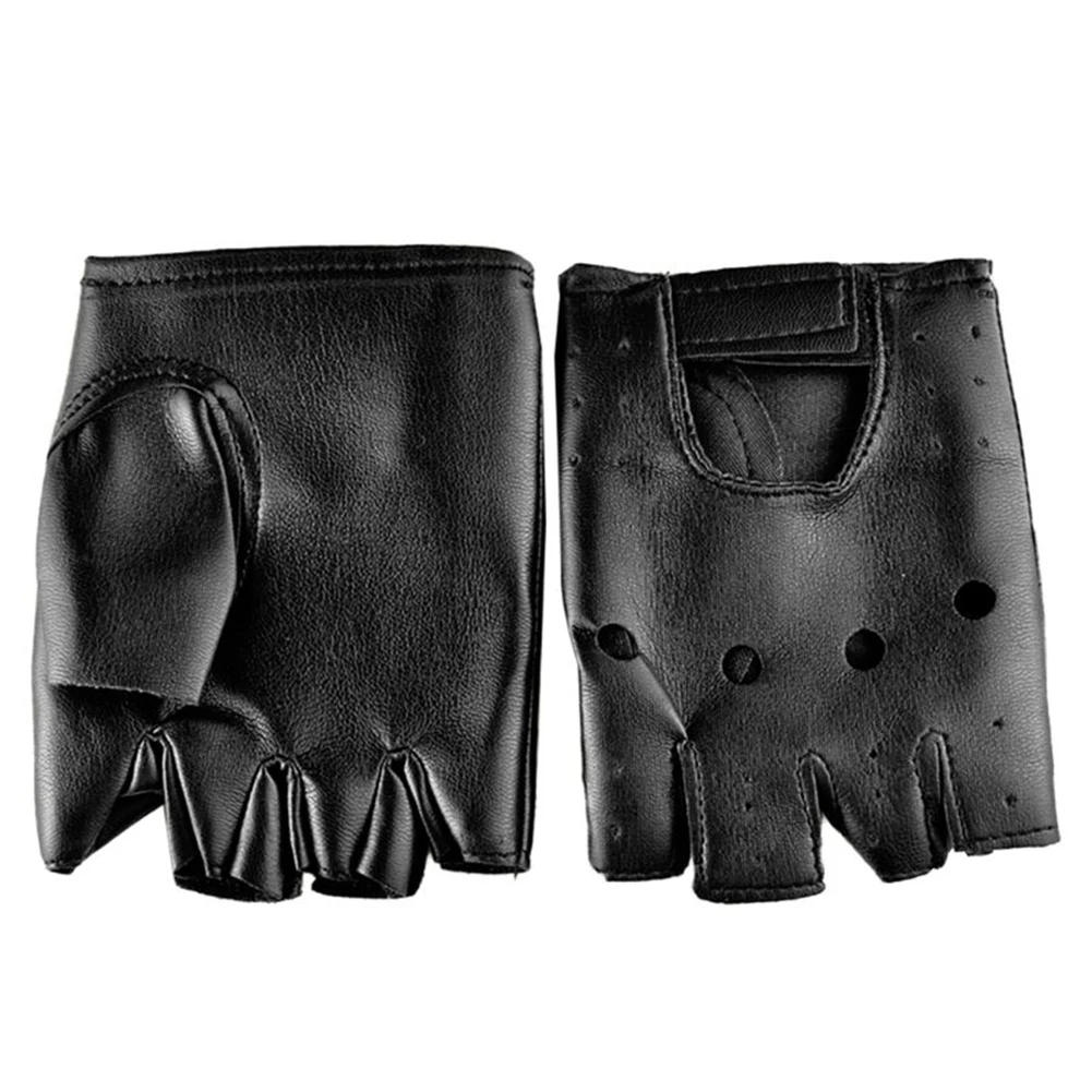 1 Pair Men  Leather Slip-Resistant Half Finger Fingerless Gloves Hand Wrist Mitt - £106.50 GBP