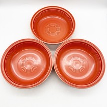 X3 Fiesta ware HLC Persimmon Medium Soup Cereal Bowl Classic Rim 6 7/8 inch - $27.00