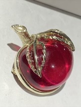 Fun Vintage SARAH COVENTRY Lucite Cherry or Apple Figural Fruit Brooch Pin - £19.94 GBP