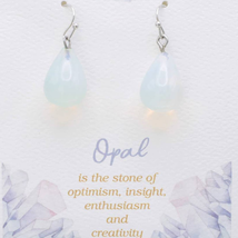 Just a Drop Opal Stone Teardrop Earrings - £11.90 GBP
