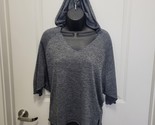 Victoria&#39;s Secret Scoop V-Neck Dolman Hoodie Sweater Gray Heather Size X... - $19.79