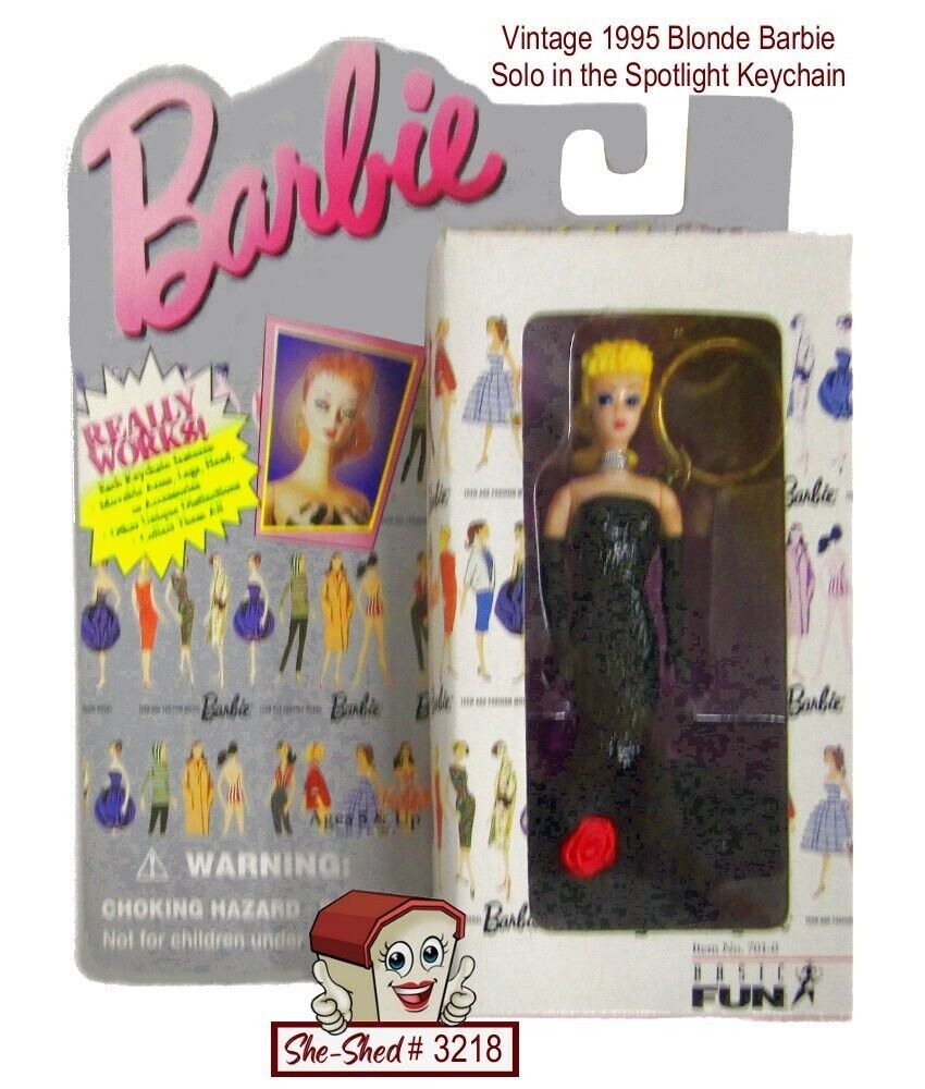 Primary image for Vintage Barbie Blonde Solo in the Spotlight Keychain Basic Fun for Mattel NRFB