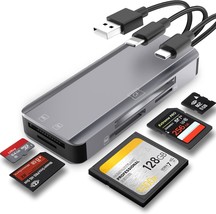5 in 1 Multi Memory Card Reader Aluminum SD TF CF MS M2 Micro SD Card Reader Ada - £26.57 GBP