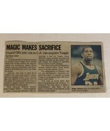 Vintage Magic Johnson Newspaper Article Magic Makes Sacrifice Ar1 - £5.49 GBP