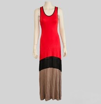 GREEN ENVELOPE Women’s Colorblock Maxi Dress Sz Small S Red Black Gray - £19.48 GBP