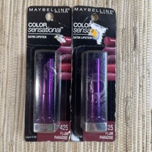 Maybelline 425 Plum Paradise Color Sensational Satin Lipstick Set of 2 - £14.99 GBP