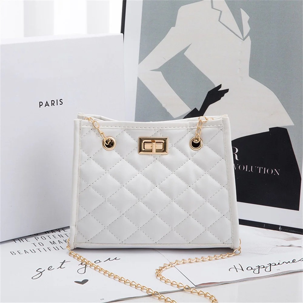Id women shoulder crossbody bag pu leather button underarm luxury chain bags lady small thumb200