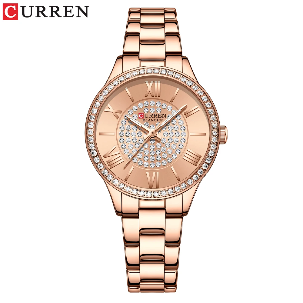 Women&#39;s Wristwatches  Rhinestones Rose Dial Stainless Steel Quartz Water... - £37.05 GBP