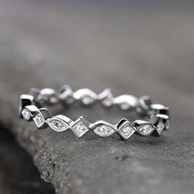 0.60Ct Princess Cut Diamond Full Eternity Engagement Band 14K Rose Gold Over - £59.89 GBP
