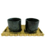 Anastasio Home Tania Sarin Bespoke Espresso Set Stone Cups and Brass Tray - €151,74 EUR