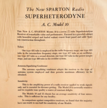 1931 Sparton Radio Superheterodyne Model 10 Info Advertisement Catalog P... - $19.99