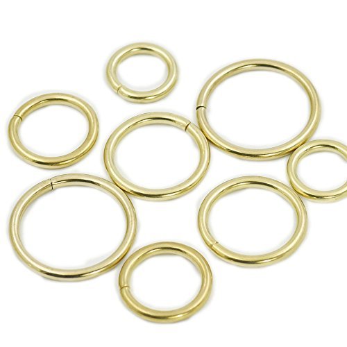 Bluemoona 5 Pcs Brass Non Welded O-rings Rings 20mm 3/4" Webbing Buckle Bag Leat