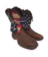 Durango Men&#39;s Patriotic Square Toe Western Boots DB5554 Brown Size 10EE - $2,592.98 MXN