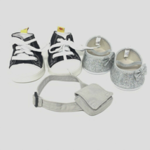 Lot Build A Bear BAB High Top Sneakers &amp; Silver Mary Janes Shoes &amp; Purse  Bag - £7.87 GBP