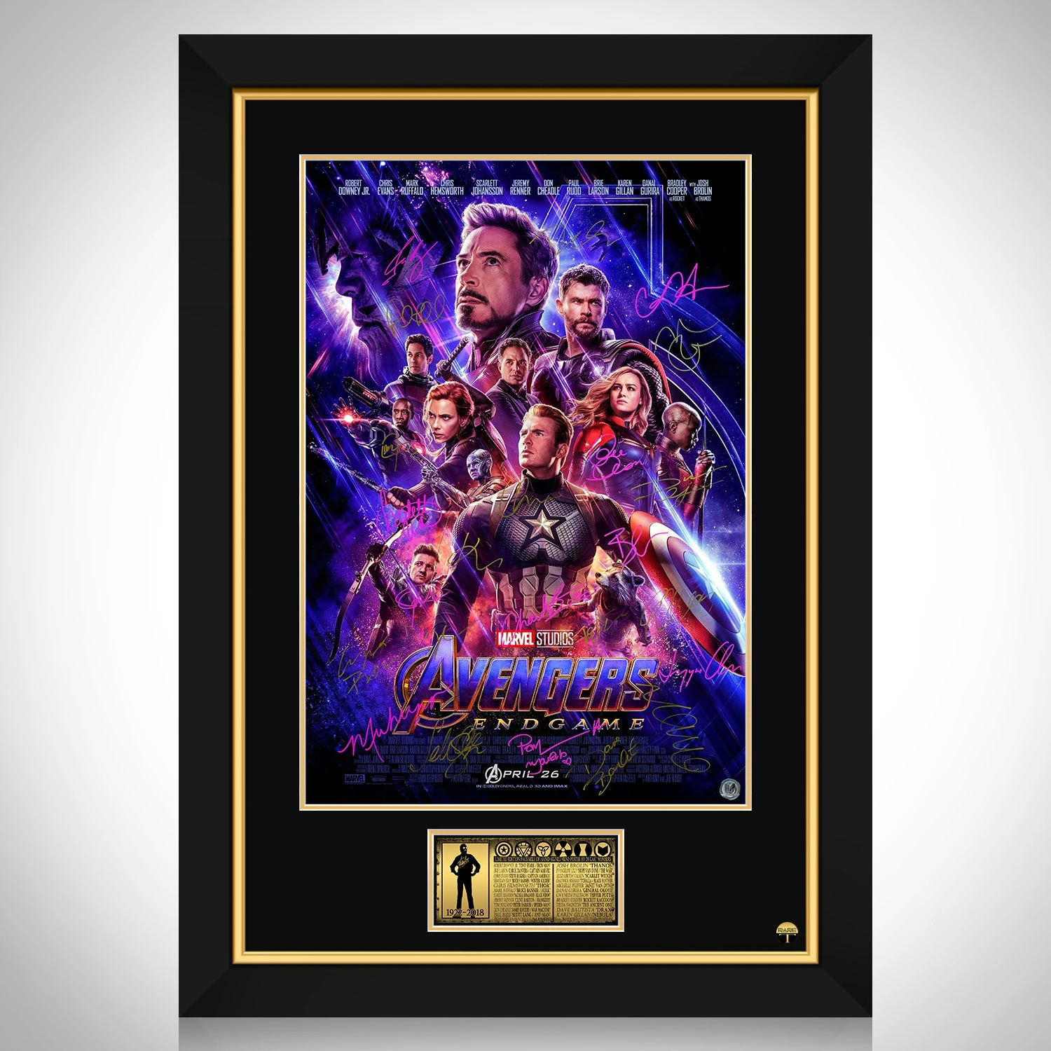 Avengers Endgame Mini Poster Limited Signature Edition Custom Frame  - £244.37 GBP