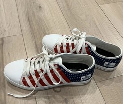 President Donald Trump US Flag Unisex Sneakers Shoes W10/M7.5 MAGA 2024 - £59.67 GBP