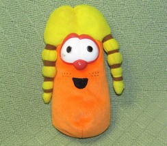 Vintage Veggie Tales Laura Carrot Plush B EAN Bag 8&quot; Orange Yellow Hair Character - £8.49 GBP