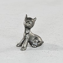 Vintage CH Pewter Boxer Puppy Dog Miniature Figurine Dollhouse A-11 - £14.38 GBP