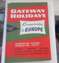 Vintage 1964 Companion to Europe Tour Guide book from Gateway Holidays - £6.14 GBP