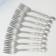 Wm Rogers Royal Manor Salad Forks 6 1/4&quot; Stainless Lot of 8 - £15.65 GBP