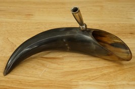 Vintage Cowboy Western Decor Cow Cattle Horn Writing Ink Desk Pen Stand - $24.74