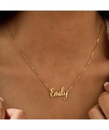 Custom 18K Gold Name Necklace, Script Name Necklace, Cursive Name Neckla... - £12.01 GBP