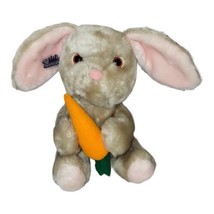 Applause Plush Bunny Rabbit Carrot  Vintage 1985 Brown Stuffed Wallace Berrie 9&quot; - £14.18 GBP