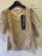 Kaleidoscope Top With Embroidery Detail In Champagne Uk 12 (PH195) - £38.71 GBP