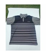 Columbia Golf Omni-wick Men’s Large Black/Gray Stripped Polo Shirt - $14.73