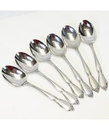 Oneida Chatelaine Oval Soup Spoons 6-3/4&quot; Stainless Lot of 6 BEAUTIFUL - $28.67 CAD