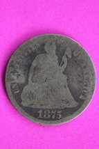 1875 P Seated Liberty Dime Exact Silver Coin Shown Low Grade Filler 64 - £11.58 GBP