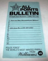Police Force Pinball Mini Flyer Original All Points Bulletin Promo Sheet Vintage - £9.78 GBP