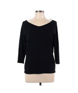 Annette Gortz Sweater Womens Size L Black Knit Buckle Cut Out Neckline A... - £21.27 GBP