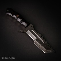 Custom Forged Damascus Steel Hunting Camping Bushcraft Survival Tracker Knife - £100.67 GBP