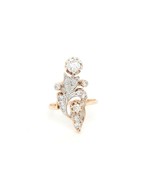 14k Rose Gold Vintage Diamond Flower Ring 1.00ct - $17,327.03 MXN