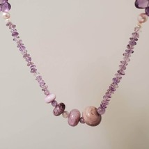 Vintage Purple Glass Bead Necklace, Retro Art Glass Jewelry, Purple Beads image 8