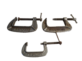 Vintage W.T. GRANT Made In JAPAN 3” iron C clamp # 752 ,2&quot; # 737 3-clamps - £13.63 GBP