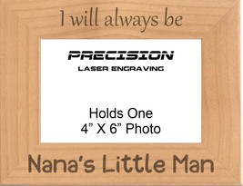 Will Always Be Nana&#39;s Little Man Engraved Wood Picture Frame - Grandma Grandson - £19.17 GBP+