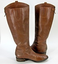 Sam Edelman Womens Penny (8M Us) 39 Eur Brown Leather Equestrian Rear Zip Boots - £20.01 GBP