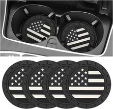 American Flag Car Coasters 4 Pack Universal Vehicle 2.75 Inch Cup Holder... - $14.25