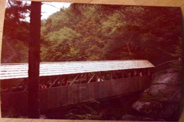 Vintage Flume Covered Bridge Franconia Notch New Hampshire 1984 Color Photo - $1.99