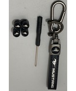 Genuine Mustang Leather Lanyard  &amp; Mustang Metal Tire Air Stem Valve Cov... - $45.49