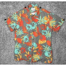 Mens Quicksilver Button Up Shirt Medium Multicolor Floral Hawaiian - £23.47 GBP