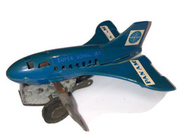 Durham Wind Up Small Blue Jet Vintage W/ Pan Am Stickers (Not-Working) - £20.79 GBP